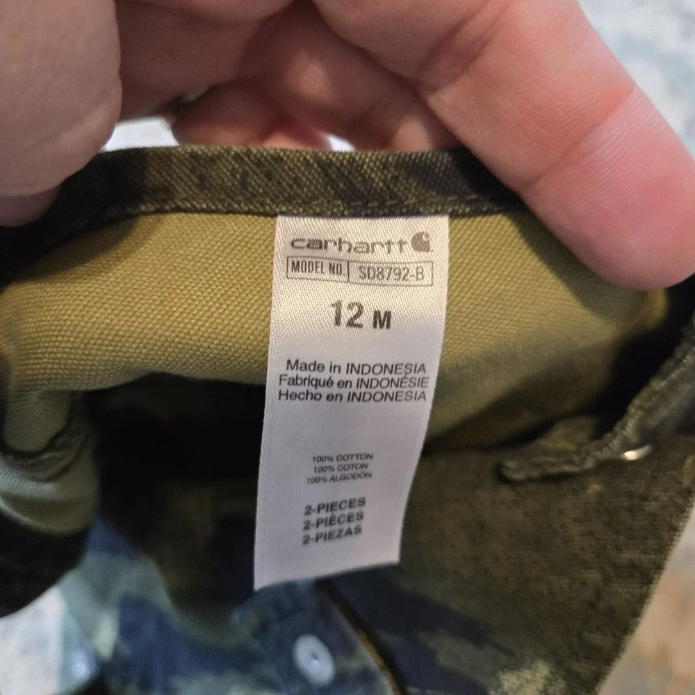 Infant Camo Carhartt Bib Overalls 12 Months Baby
